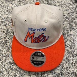 NWT New Era x West NYC 9FIFTY RC NY Mets 50th Anny Retro Crown Stone/Orange Snap